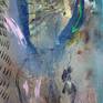 Mixed media on 3D canvas 50 x 150 x 4 cm.
"No Further North Or South" is an abstract vision of peace and slavery and also an utopian reflection on Andrew Johnson's quote "Slavery exists. It is black in the south and white in the north."