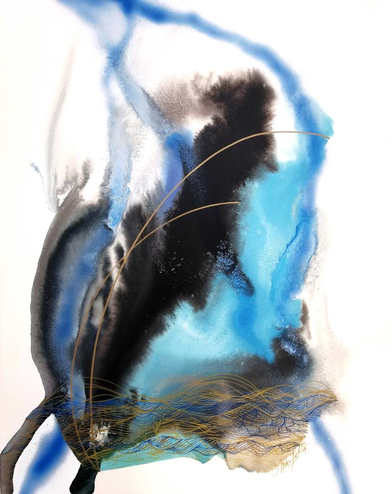 Memories Of A Blue Ocean Painting by Marijah Bac Cam | Saatchi Art