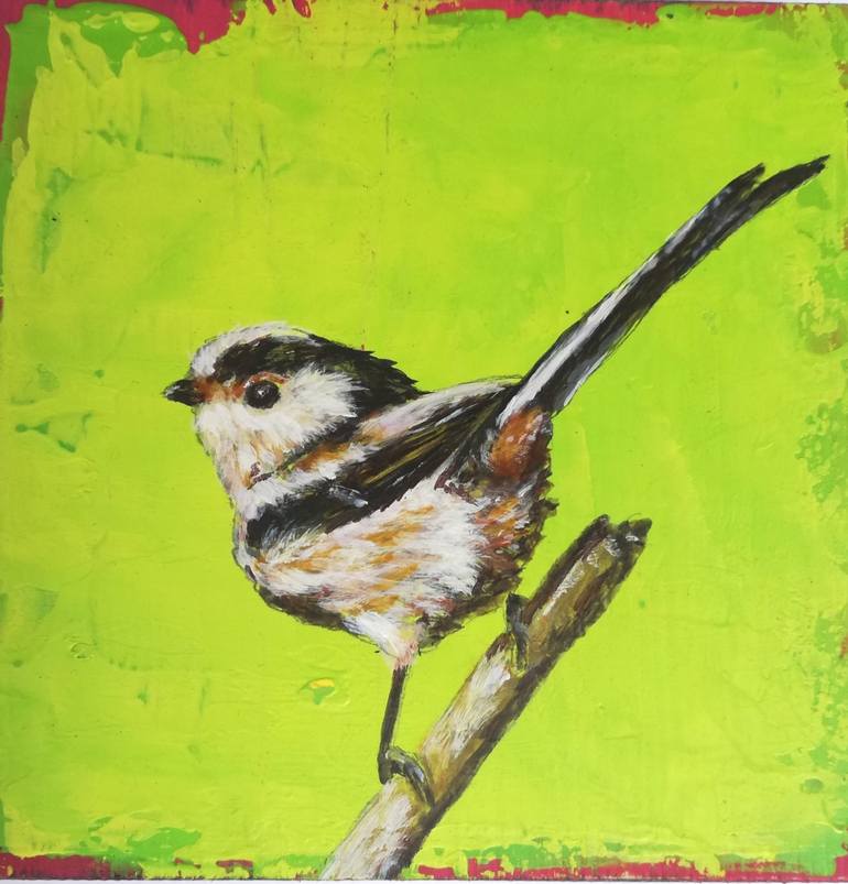 Long tailed tit Painting by steven ferguson | Saatchi Art