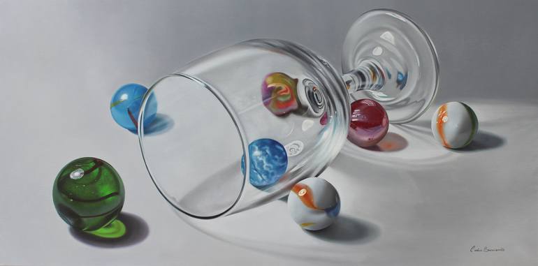 Copa y Canicas (Cup and Marbles). Painting by Carlos Bruscianelli ...