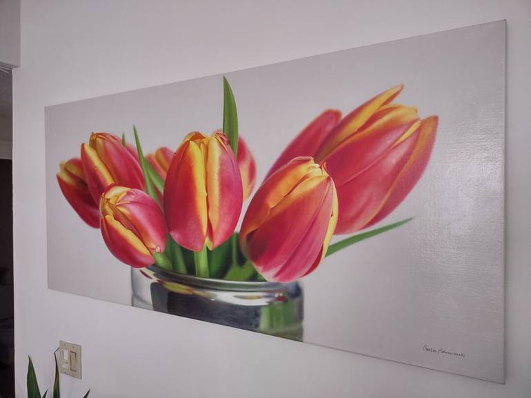 Original Floral Painting by Carlos Bruscianelli