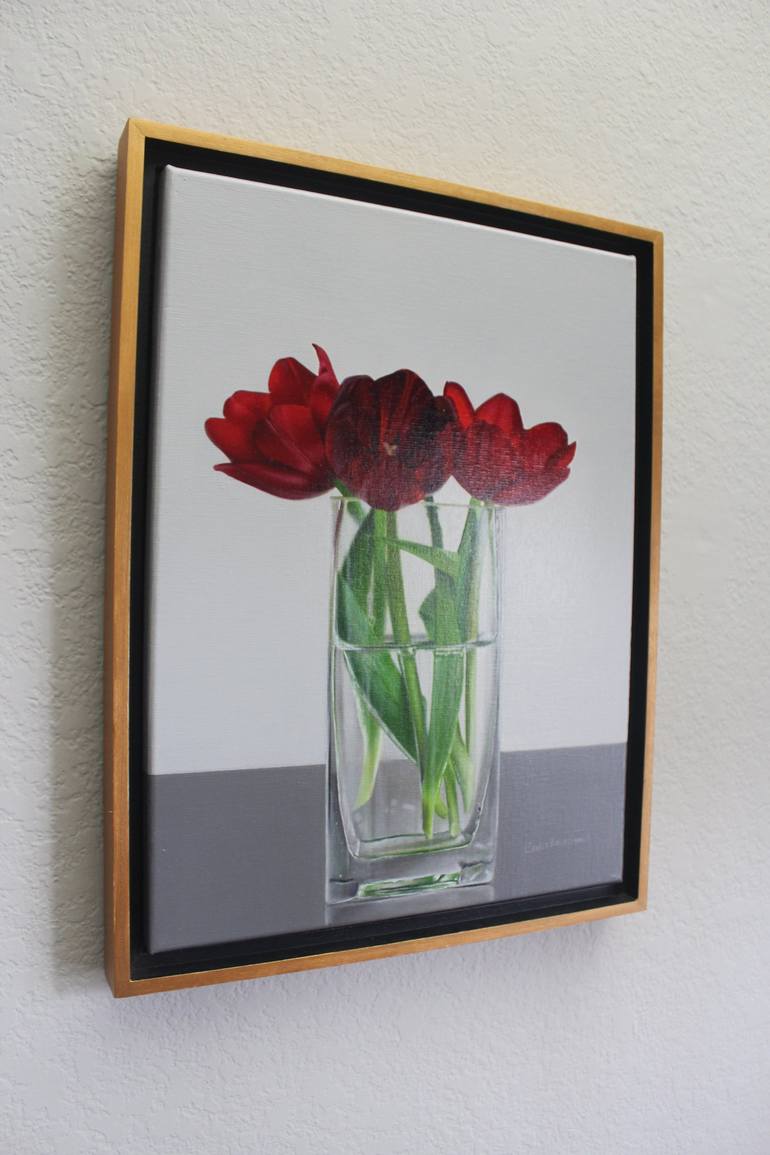 Original Photorealism Floral Painting by Carlos Bruscianelli