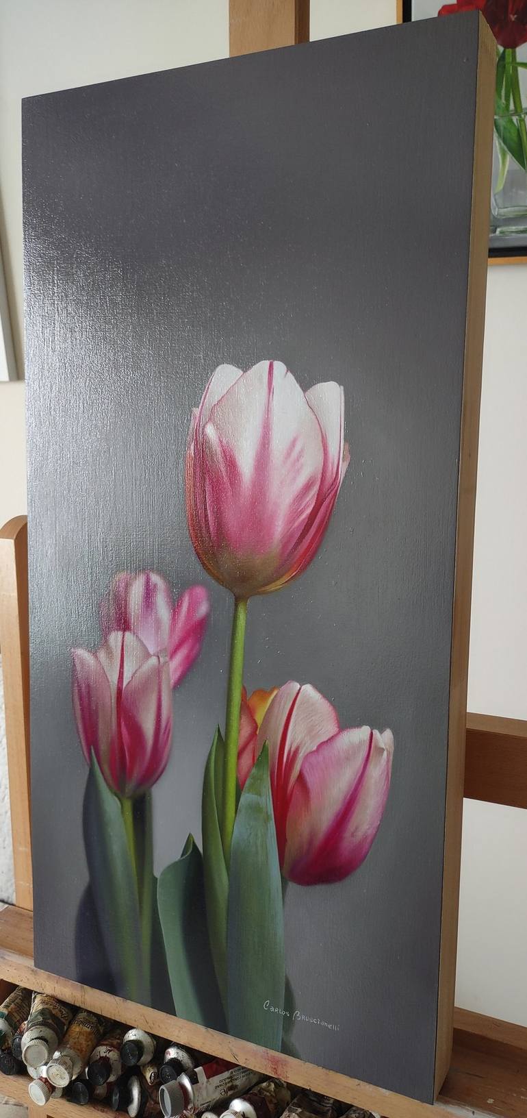 Original Fine Art Floral Painting by Carlos Bruscianelli