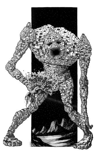 Original Black & White Science/Technology Drawing by Mathieu Bay