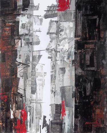 Original Abstract Expressionism Architecture Paintings by Ramesh A R