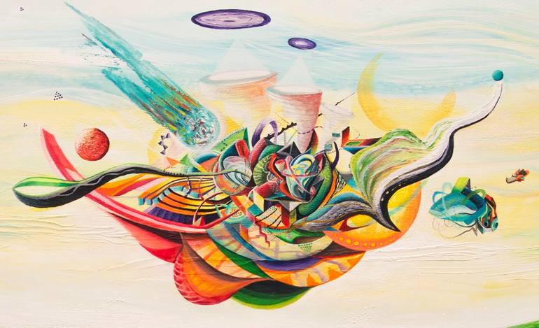 Original Abstract Geometric Painting by Karma Sirikogar