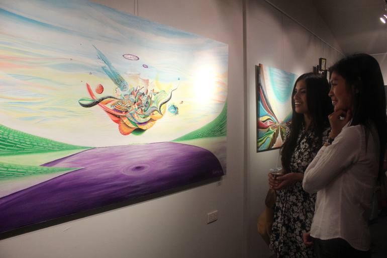 Original Abstract Geometric Painting by Karma Sirikogar