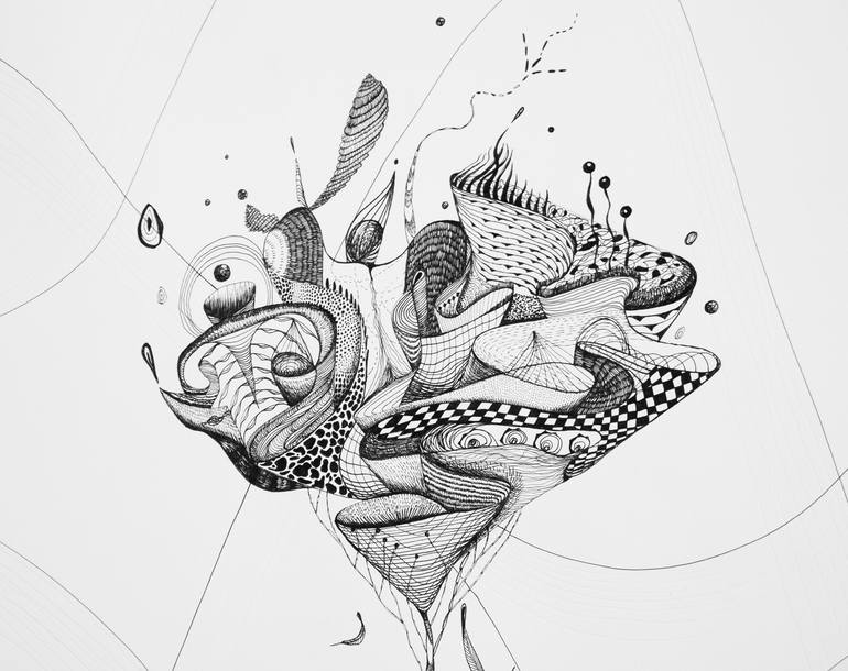 Original Abstract Nature Drawing by Karma Sirikogar