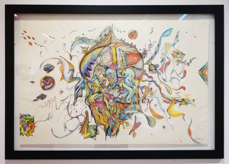 Original Pop Art Abstract Drawing by Karma Sirikogar