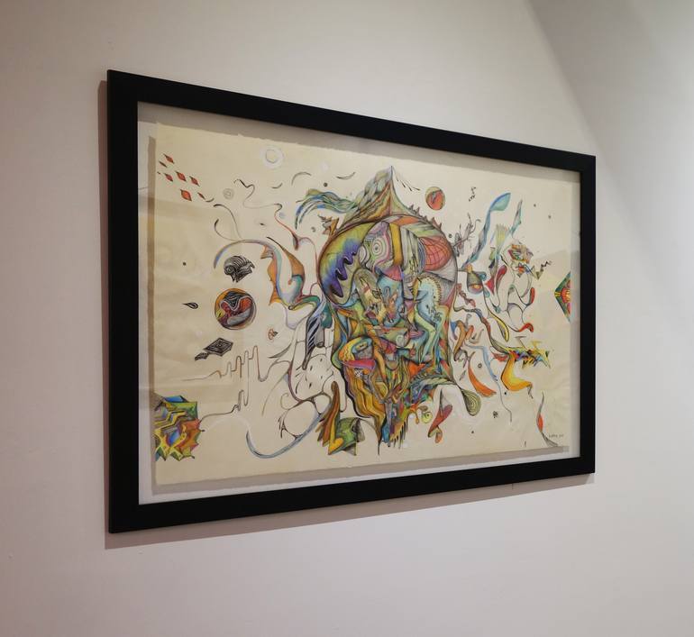 Original Pop Art Abstract Drawing by Karma Sirikogar