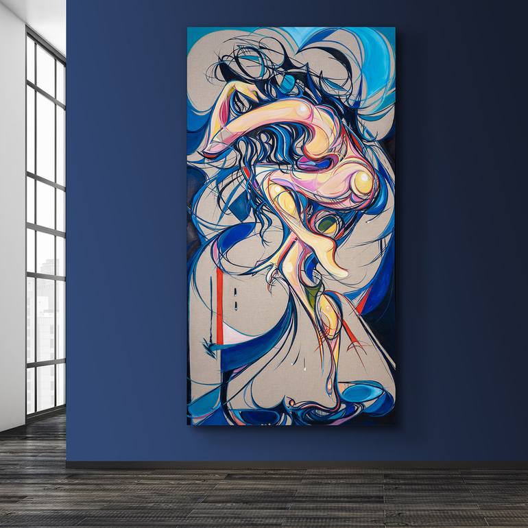 Original Abstract Nude Painting by Michael Korber