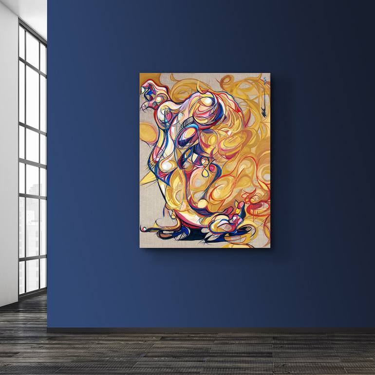 Original Abstract Nude Painting by Michael Korber