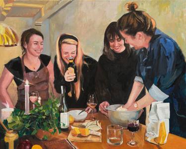 Original Impressionism People Painting by Roeland Kneepkens