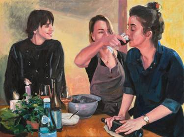 Original Impressionism People Painting by Roeland Kneepkens