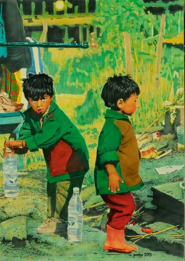 Print of Children Paintings by Konstantinos Botas