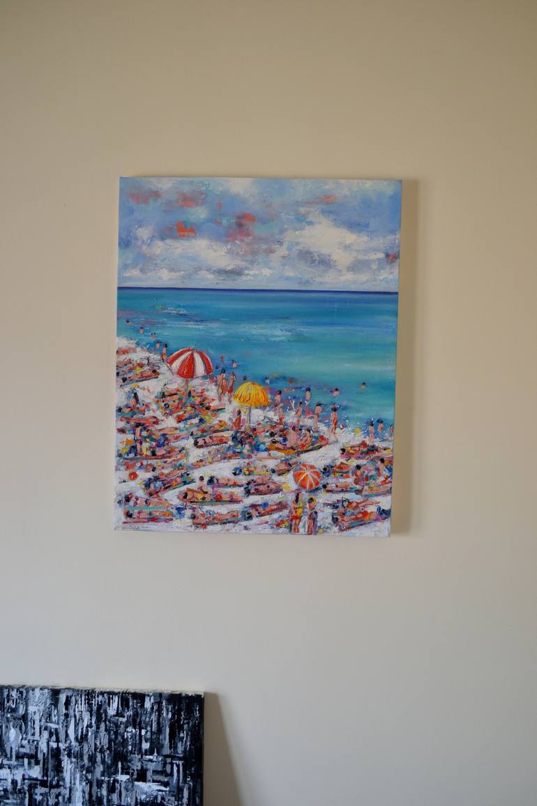 Original Modern Beach Painting by Dejan Bozinovski