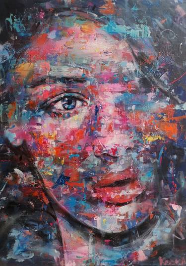 Print of Abstract Portrait Paintings by Dejan Bozinovski