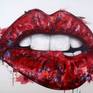 Red Summer Lips Painting by Dejan Bozinovski | Saatchi Art