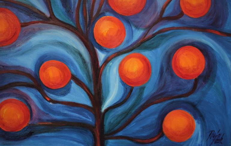 Original Abstract Tree Painting by pavla rozkovcova