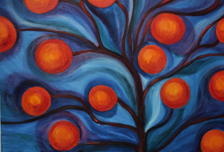 Original Abstract Tree Painting by pavla rozkovcova