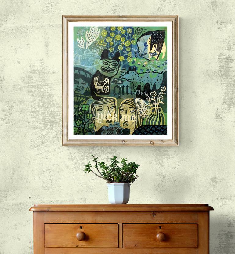 Original Symbolism People Painting by Deny Pribadi