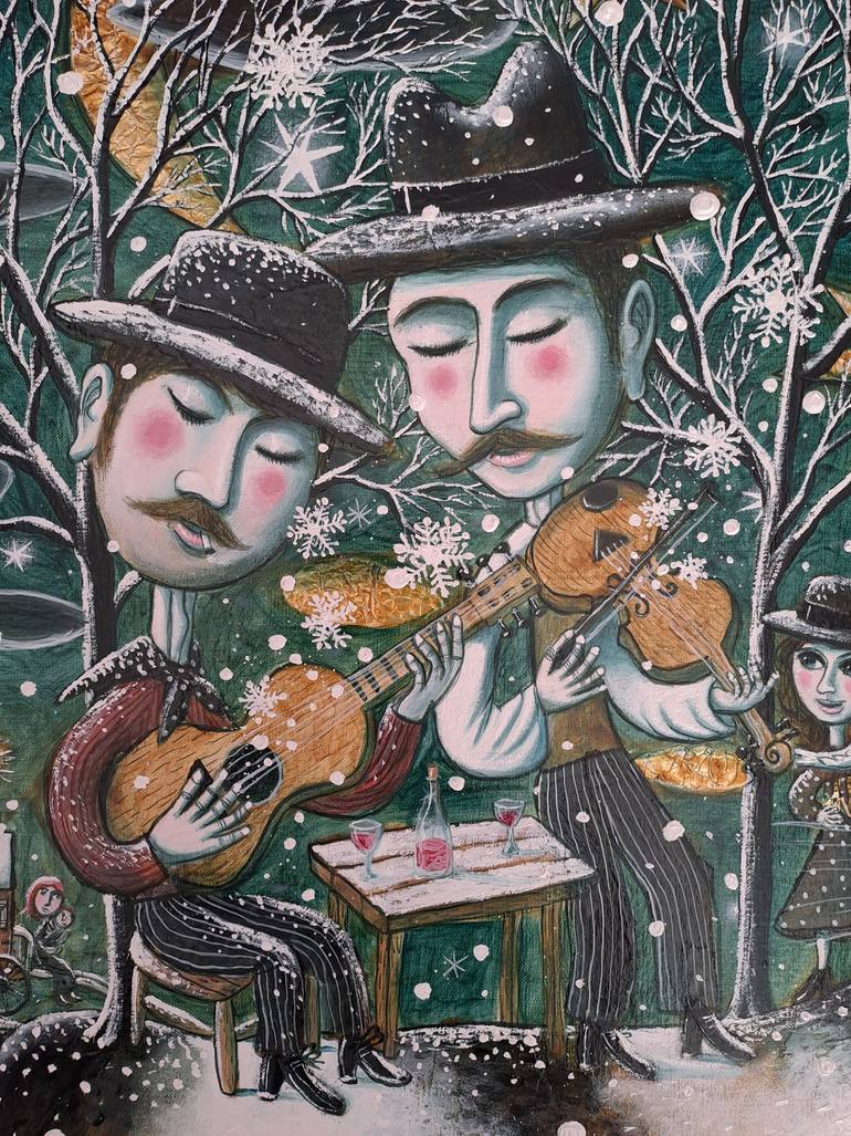 Original Figurative Cats Painting by Pendelio Christian