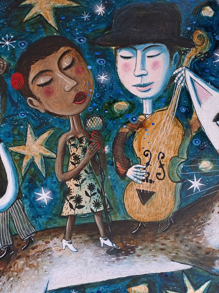 Original Figurative Music Painting by Pendelio Christian