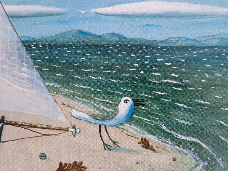 Original Folk Seascape Painting by pendelio christian
