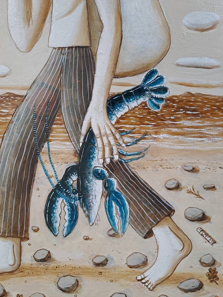 Original Figurative Beach Painting by pendelio christian