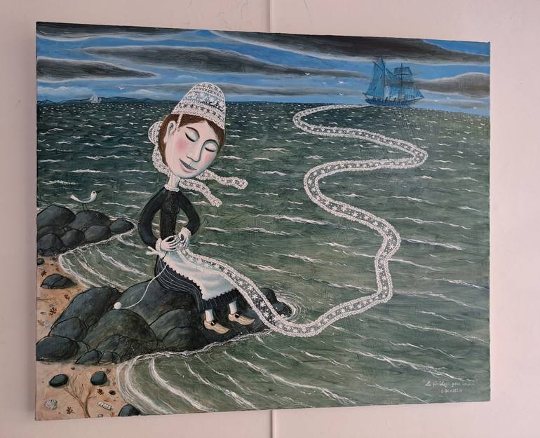 Original Surrealism Seascape Painting by Pendelio Christian