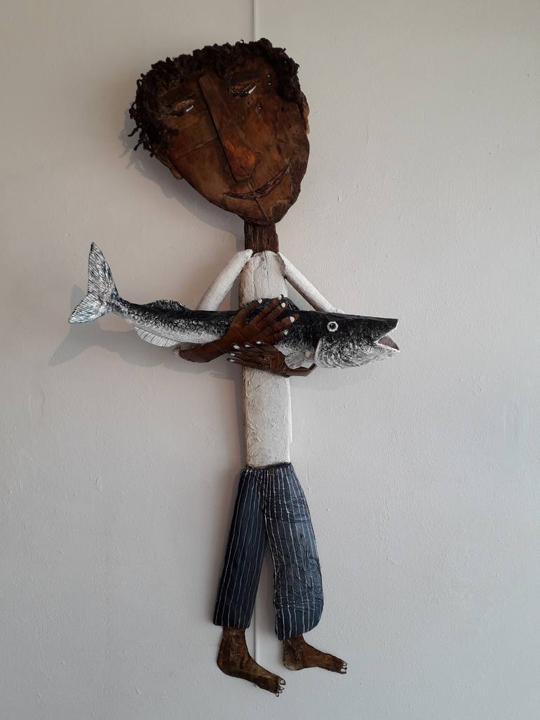 Original Folk Fish Sculpture by pendelio christian