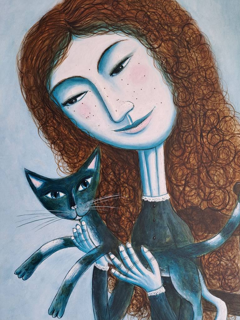Original Figurative Cats Painting by Pendelio Christian