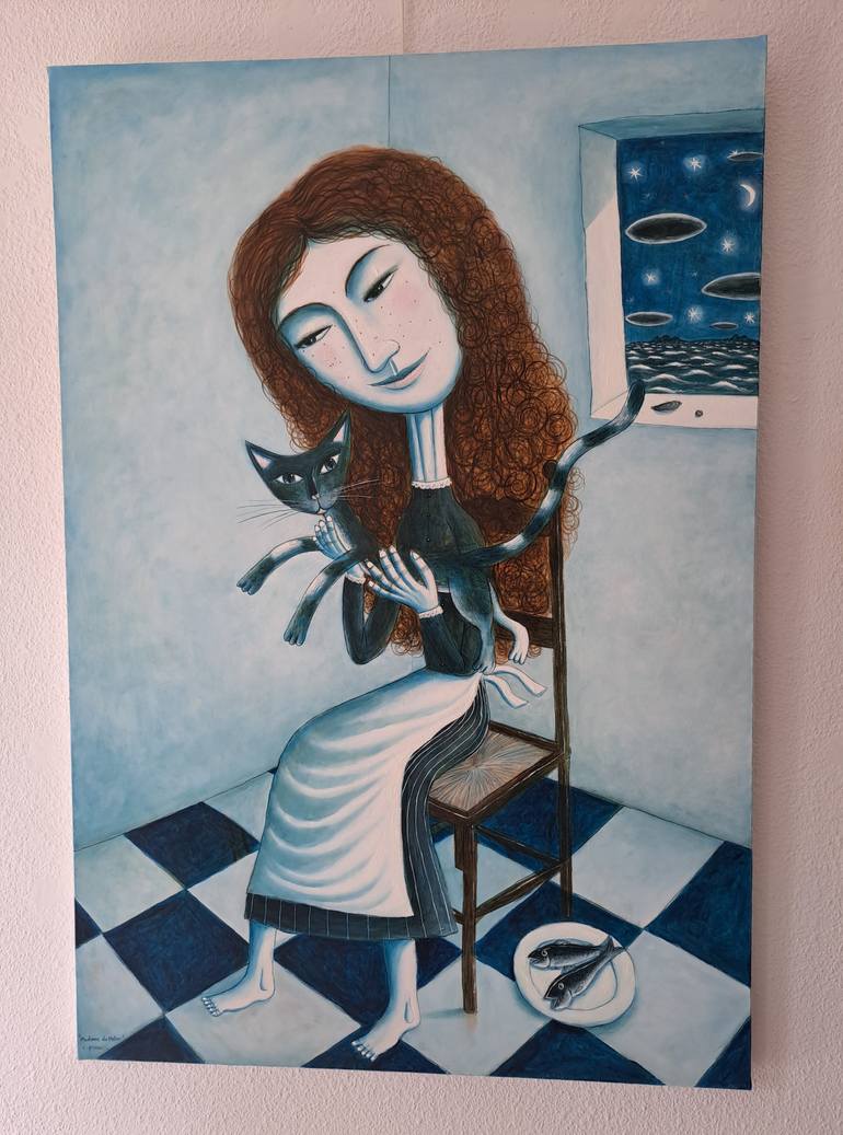 Original Figurative Cats Painting by Pendelio Christian