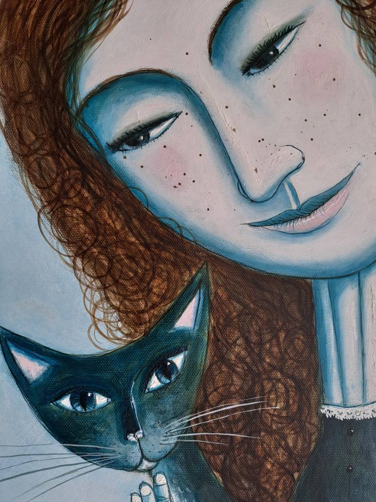 Original Figurative Cats Painting by Pendelio Christian