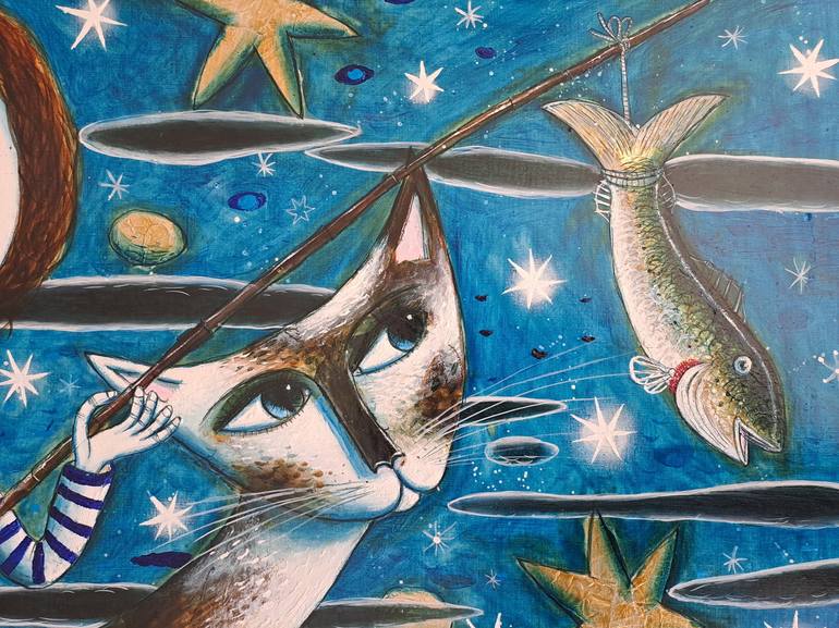 Original Figurative Cats Painting by pendelio christian