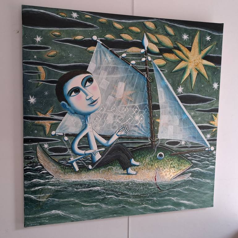 Original Figurative Boat Painting by pendelio christian