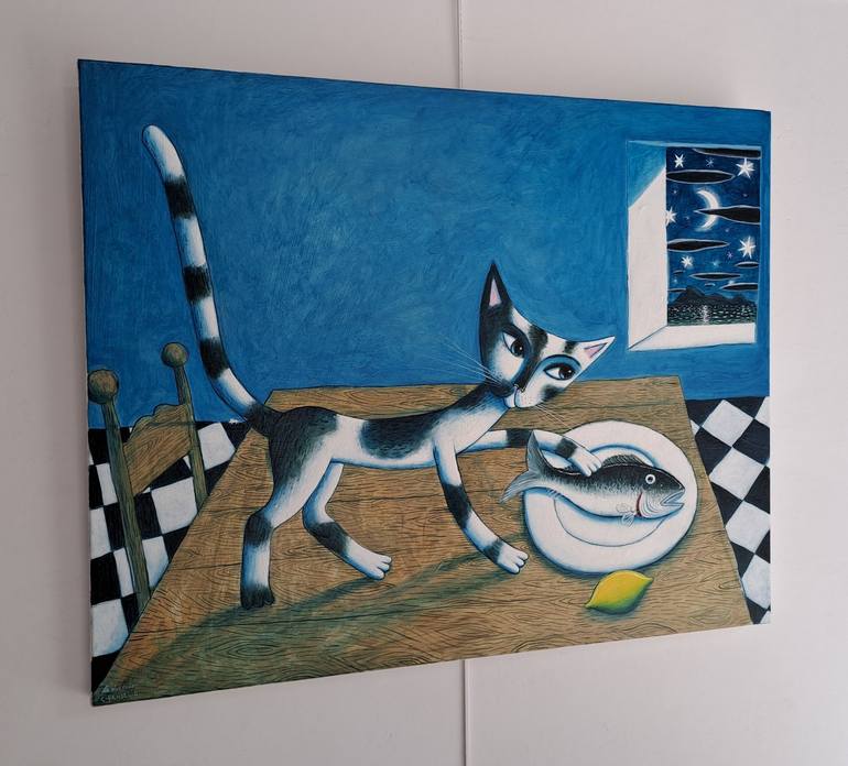 Original Cats Painting by pendelio christian