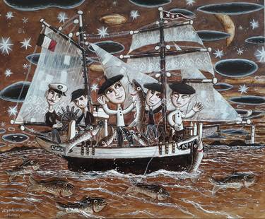 Print of Folk Boat Paintings by pendelio christian