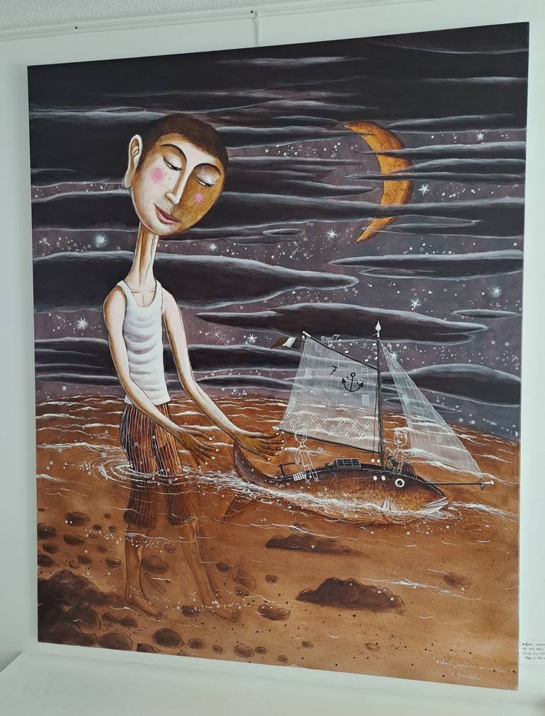 Original Figurative Boat Painting by pendelio christian