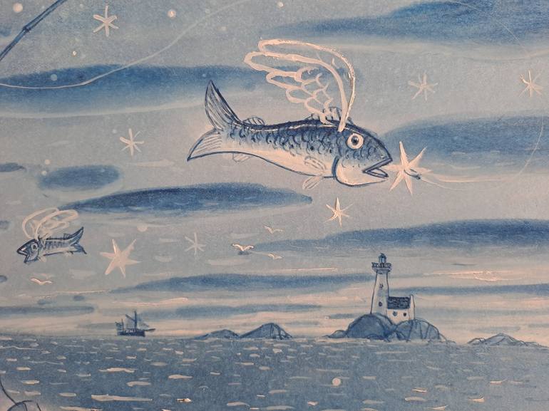 Original Fish Painting by pendelio christian