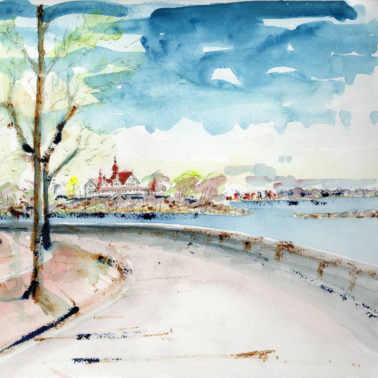 Original Impressionism Architecture Painting by Axel Taegen