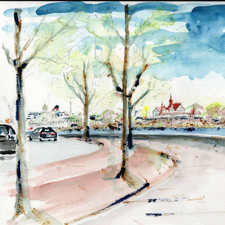 Original Impressionism Architecture Painting by Axel Taegen