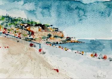 Original Impressionism Beach Painting by Axel Taegen