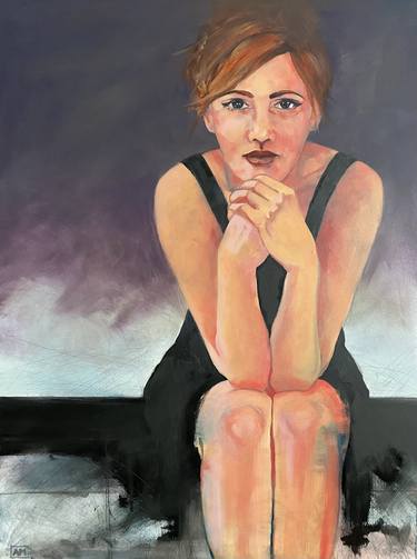 lady in the black dress painting