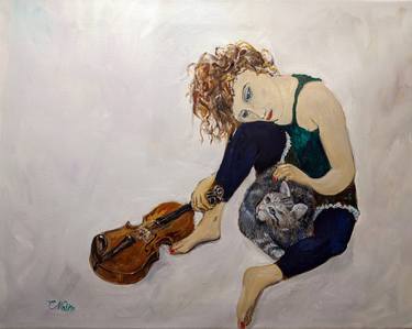 Cat & Fiddle, Tribute to Egon Schiele thumb