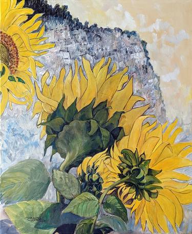 Sunflowers under the Cliff thumb