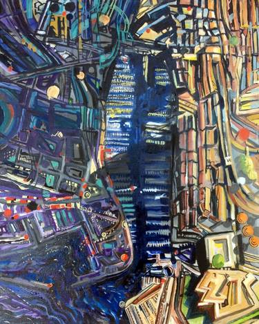 Original Abstract Expressionism Aerial Paintings by Chris Walker