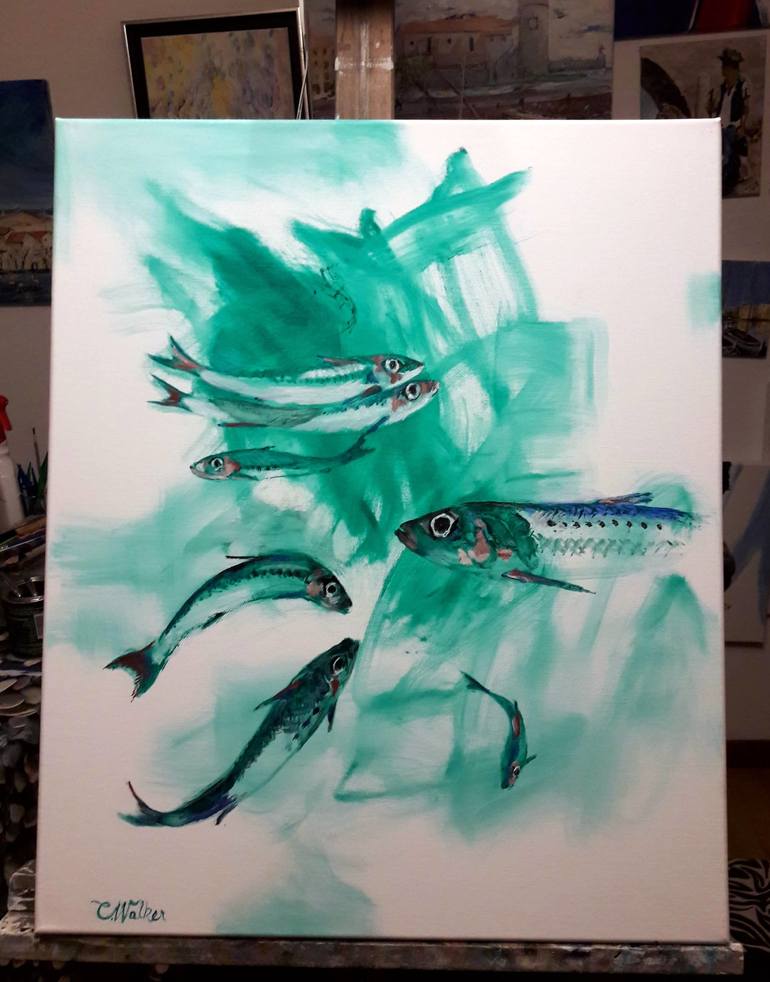 Original Conceptual Fish Painting by Chris Walker