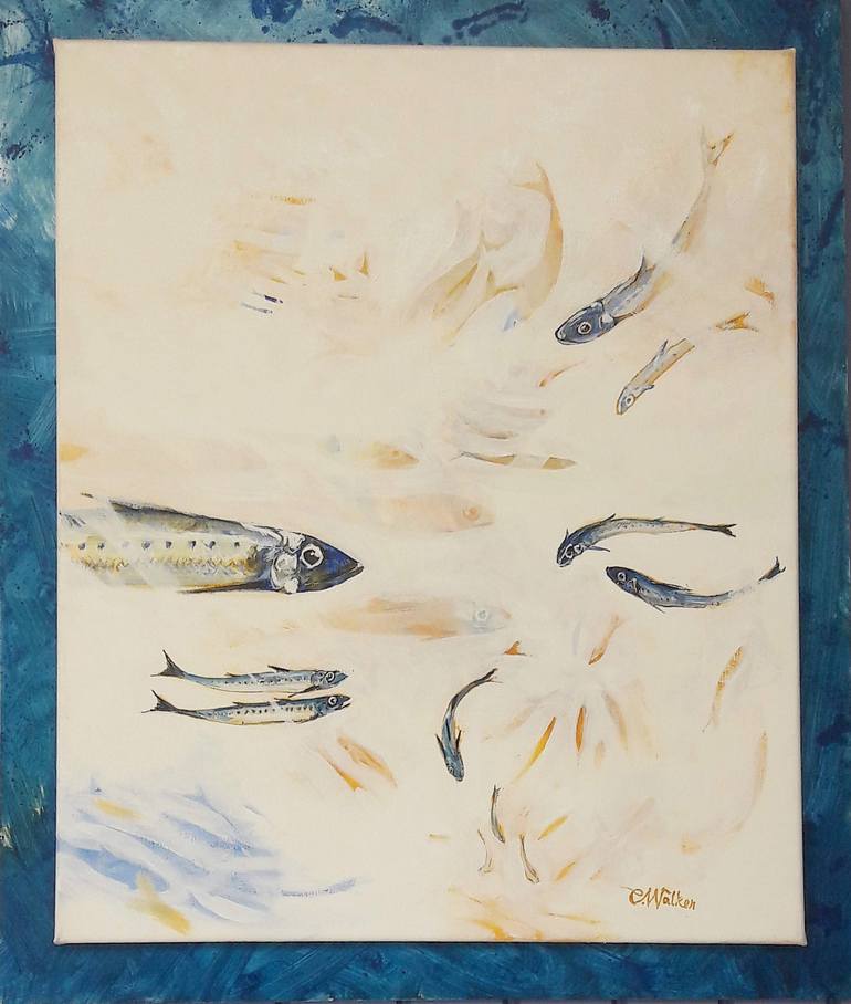 Original Figurative Fish Painting by Chris Walker