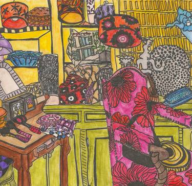 Print of Interiors Drawings by joanna gregores
